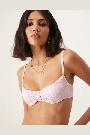 Free Society Knot front textured underwire bikini top in
