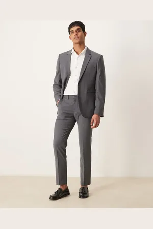 ASOS Washable slim suit trousers with lightweight worsted wool in charcoal - CHARCOAL