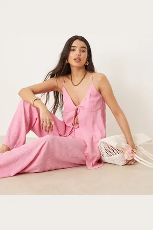 ASOS Longline tie front cami co-ord in hot