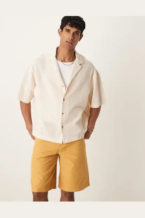 ASOS Boxy oversized texture shirt in stone