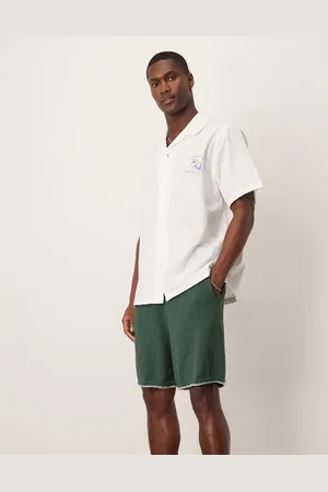ASOS Oversized knitted shorts with blanket stitch in dark