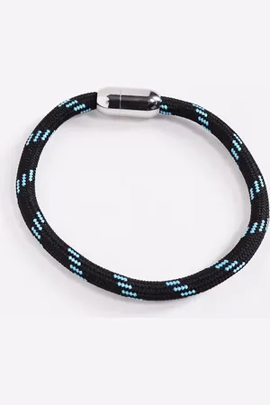 ASOS Cord bracelet with clip clasp in black and blue