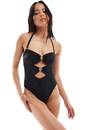New Look Swirl trim cut out swimsuit in