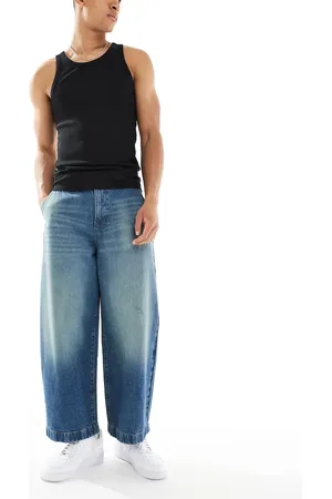ASOS Barrel fit jeans in mid wash