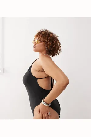 COLLUSION Curve scoop back swimsuit in