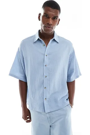 ASOS Cheesecloth textured regular shirt in