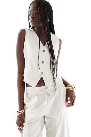 VERO MODA Tailored waistcoat co-ord in stone