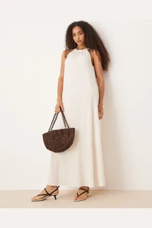 AWARE Textured halter maxi dress in