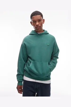 Lacoste Pullover hoodie in overdyed