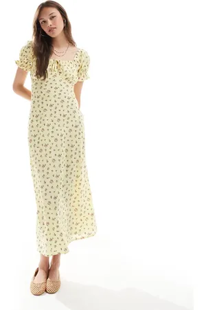 New Look Milkmaid midi dress in floral