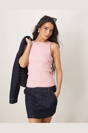 ASOS Knitted slash neck rib cami top in