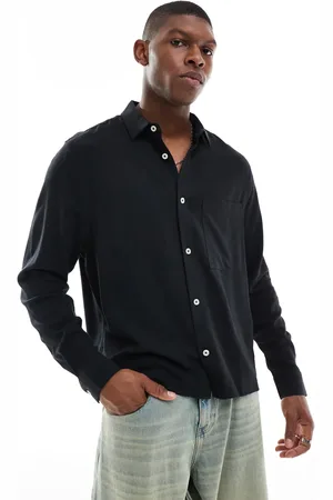 ASOS Boxy linen blend shirt in
