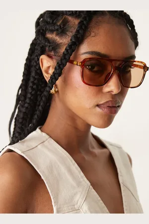 ASOS Aviator sunglasses in honey tort with light lens