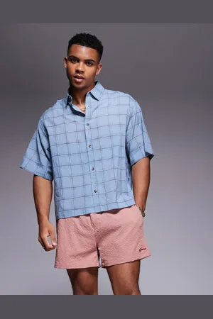 ASOS Boxy revere shirt with check in