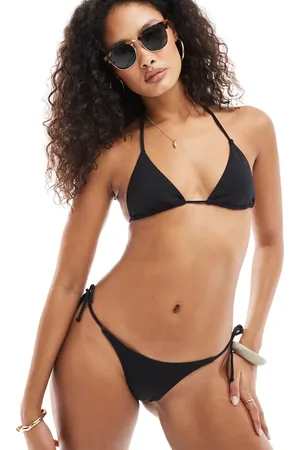 Bershka Tie detail bikini top co-ord in