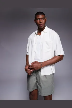 ASOS Boxy linen blend shirt in