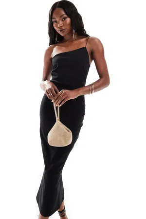 Vesper Bengaline one shoulder bodycon midaxi dress in
