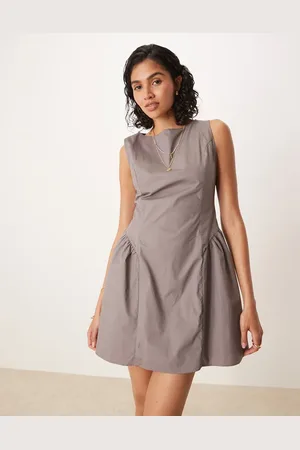 Glamorous Shift mini dress with hip detail in charcoal