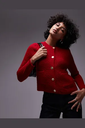 MANGO Button down knit cardigan in