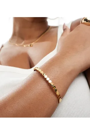 ASOS ASOS DESIGN Curve waterproof stainless steel skinny bracelet in circle design in tone