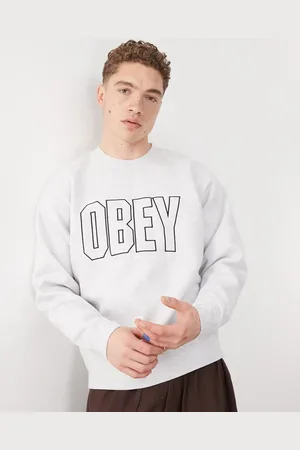 Obey Digable logo crewneck sweatshirt in ash