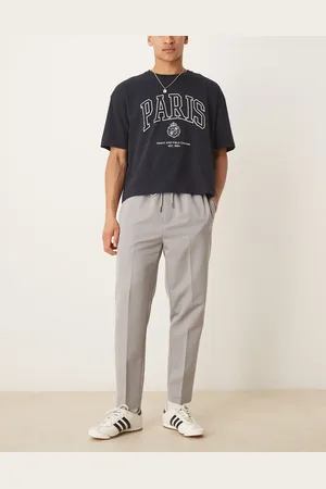ASOS Pull on smart tapered fit trousers in
