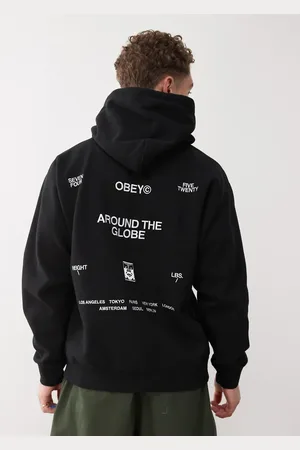 Obey Business graphic hoodie with back print in