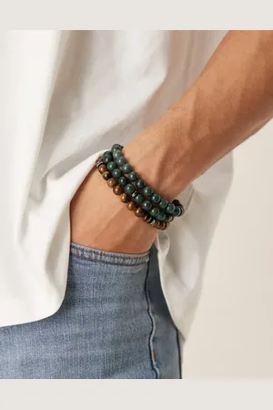 ASOS 3 pack semi-precious beaded bracelets in neutral
