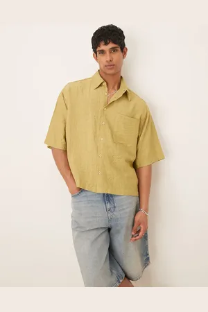 ASOS Oversized half sleeve shirt in crinkle