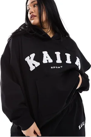 Kaiia Plus logo oversized hoodie co-ord in