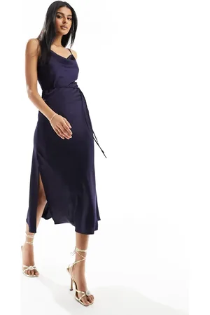 Y.A.S Bridesmaid satin cami maxi dress in deep rich