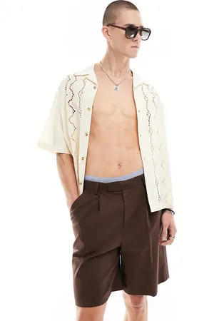 ASOS Smart wide linen blend wide shorts in