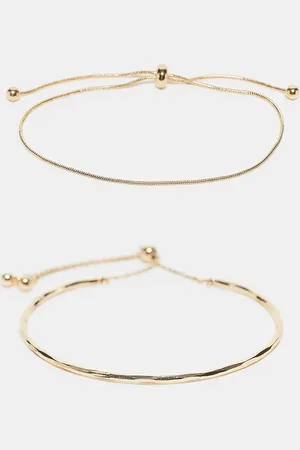 ASOS ASOS DESIGN Curve pack of 2 bracelets with simple toggle detail in tone