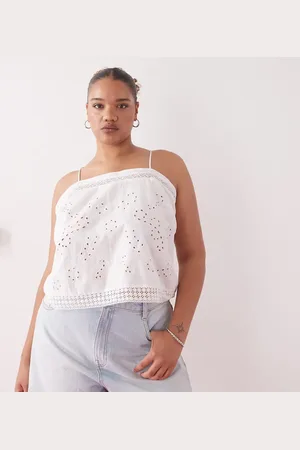 COLLUSION Curve open back crotchet patch work beach cami top in