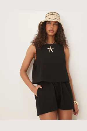 ASOS Double layer playsuit with open back in