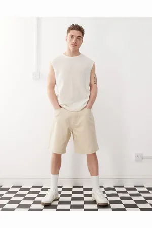 Obey Bigwig baggy denim short in pelican faded wash
