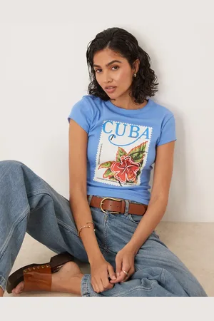 ASOS Baby tee with Cuba postcard graphic in light