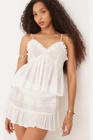 ASOS Crinkle cotton beach crop top in