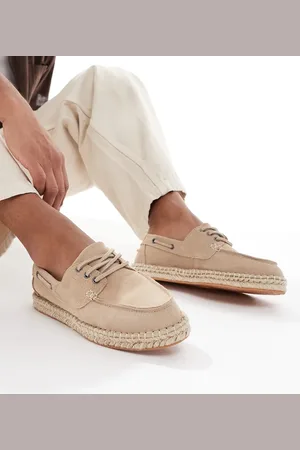 Pull&Bear Faux suede boat shoe in beige
