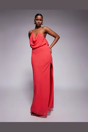 ASOS Cowl front racer back strappy maxi dress in