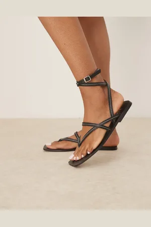 ASOS Fiction leather strappy sandals in