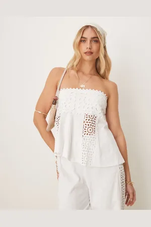 ASOS Crochet bandeau in cream