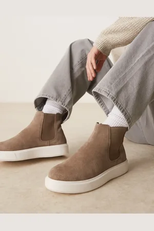 ASOS Chelsea boots in beige suede