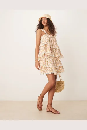 ASOS Tiered mini skirt with embroidered hem co-ord in floral print