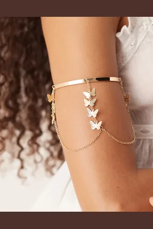 ASOS Arm cuff with butterfly waterfall chains in tone