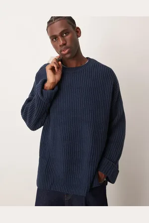 ASOS Oversized wool mix heavyweight rib knitted jumper with in