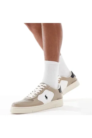 Ralph Lauren Masters Court trainer in and dark beige