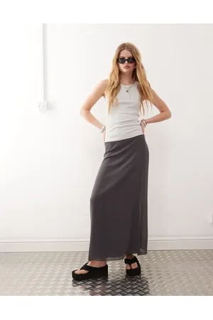 Monki Chiffon bias cut midaxi skirt in