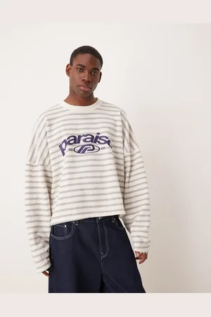 ASOS Extreme oversized cropped sweatshirt with print in stripe