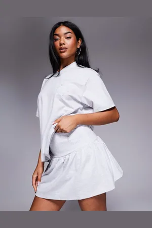 ASOS Weekend Collective co-ord skort with embroidered logo in marl